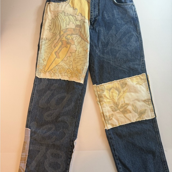 BDG Urban Outfitters Rilee Low-Rise Baggy Jean - Patchwork Size 24 (27 X 29) - Picture 4 of 12